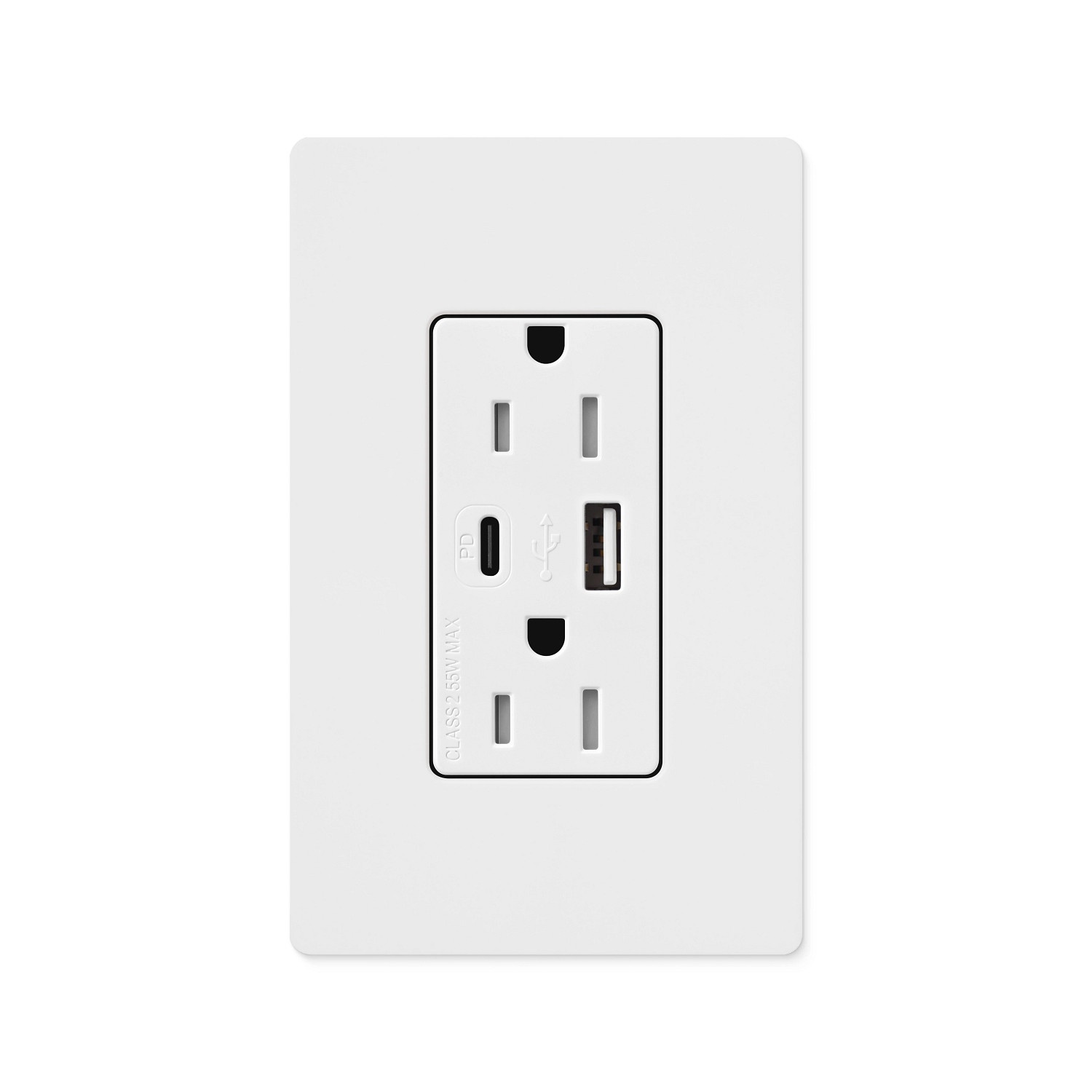 Lutron® CAR-15-ACTR-WH Receptacles & USB Ports
