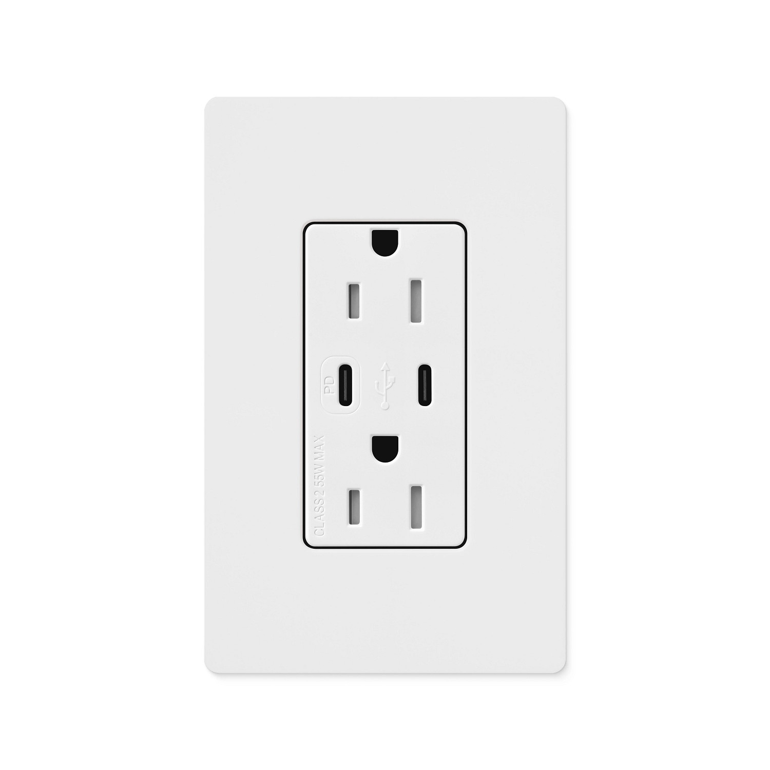 Lutron® CAR-15-CCTR-WH Receptacles & USB Ports