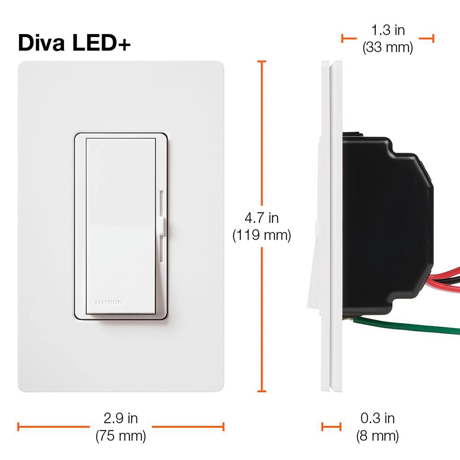 Lutron® DVSCCL-253P-BW Dimmer Switches