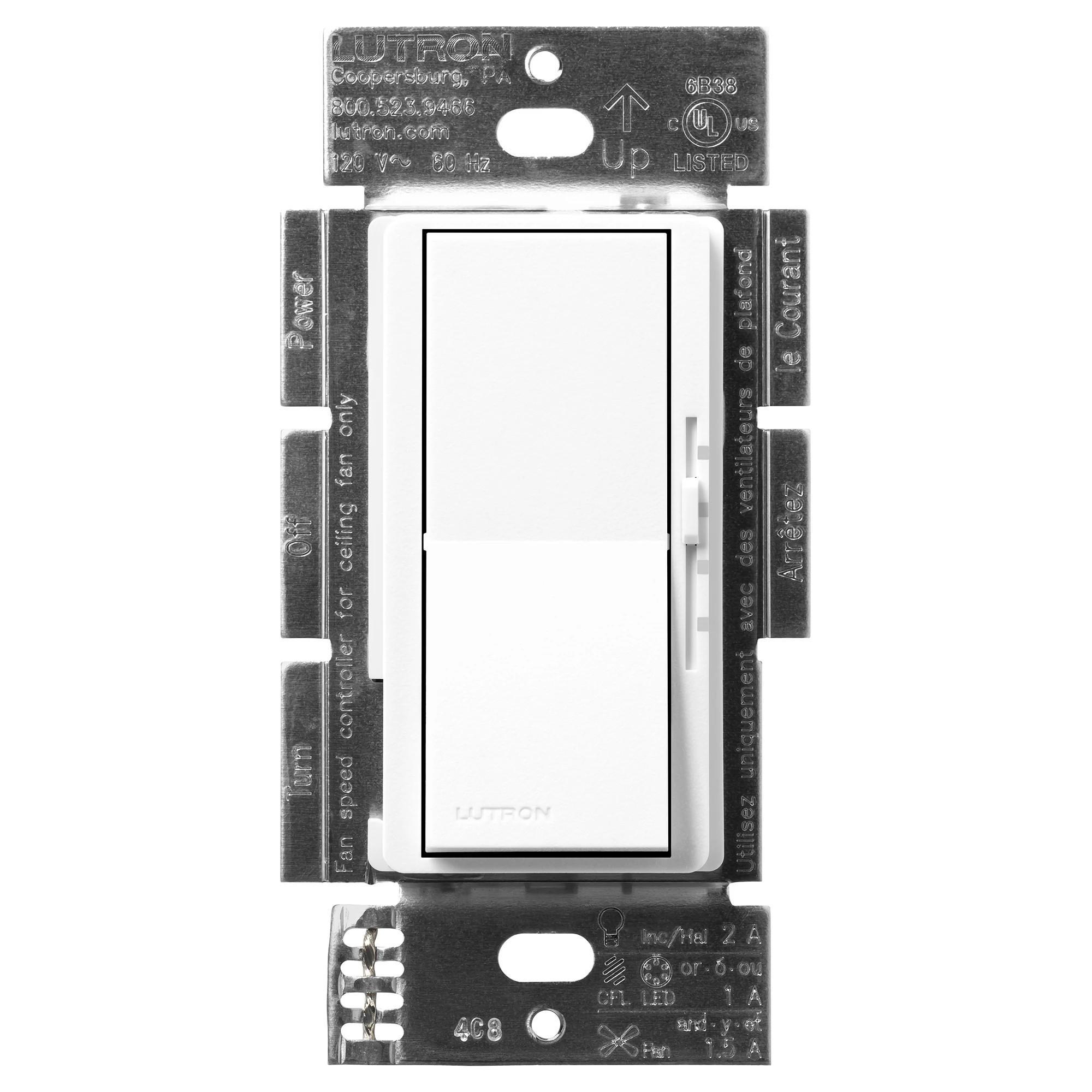 Lutron® DVSCFSQ-LF-BW Fan Control Switches