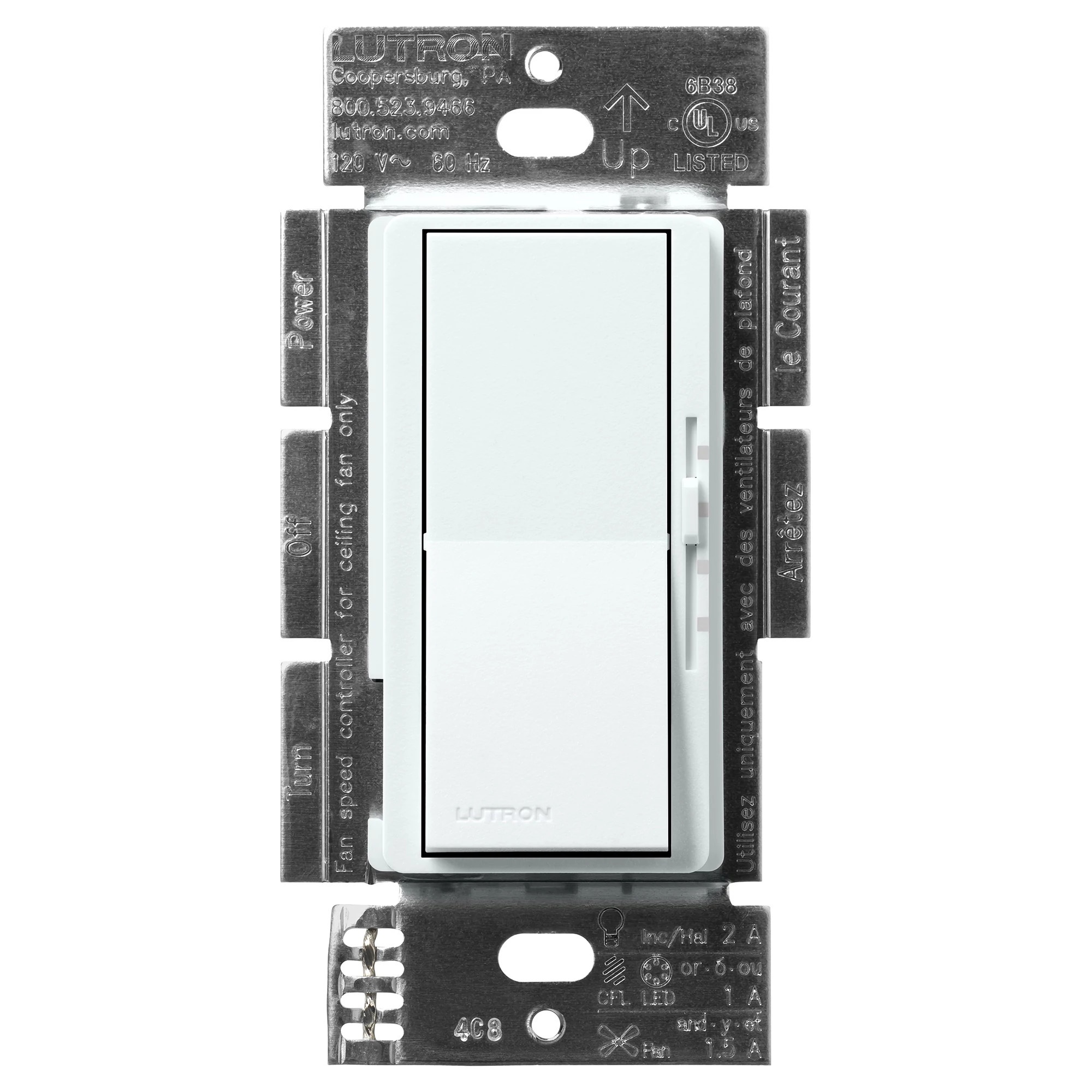 Lutron® DVSCFSQ-LF-GL Fan Control Switches