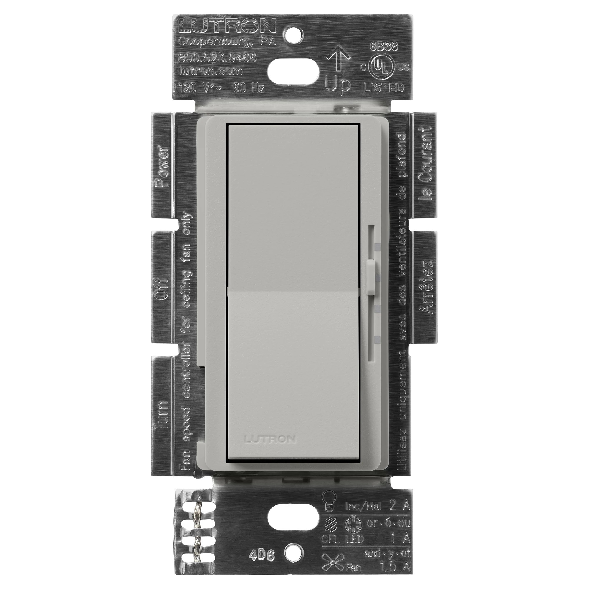 Lutron® DVSCFSQ-LF-PB Fan Control Switches