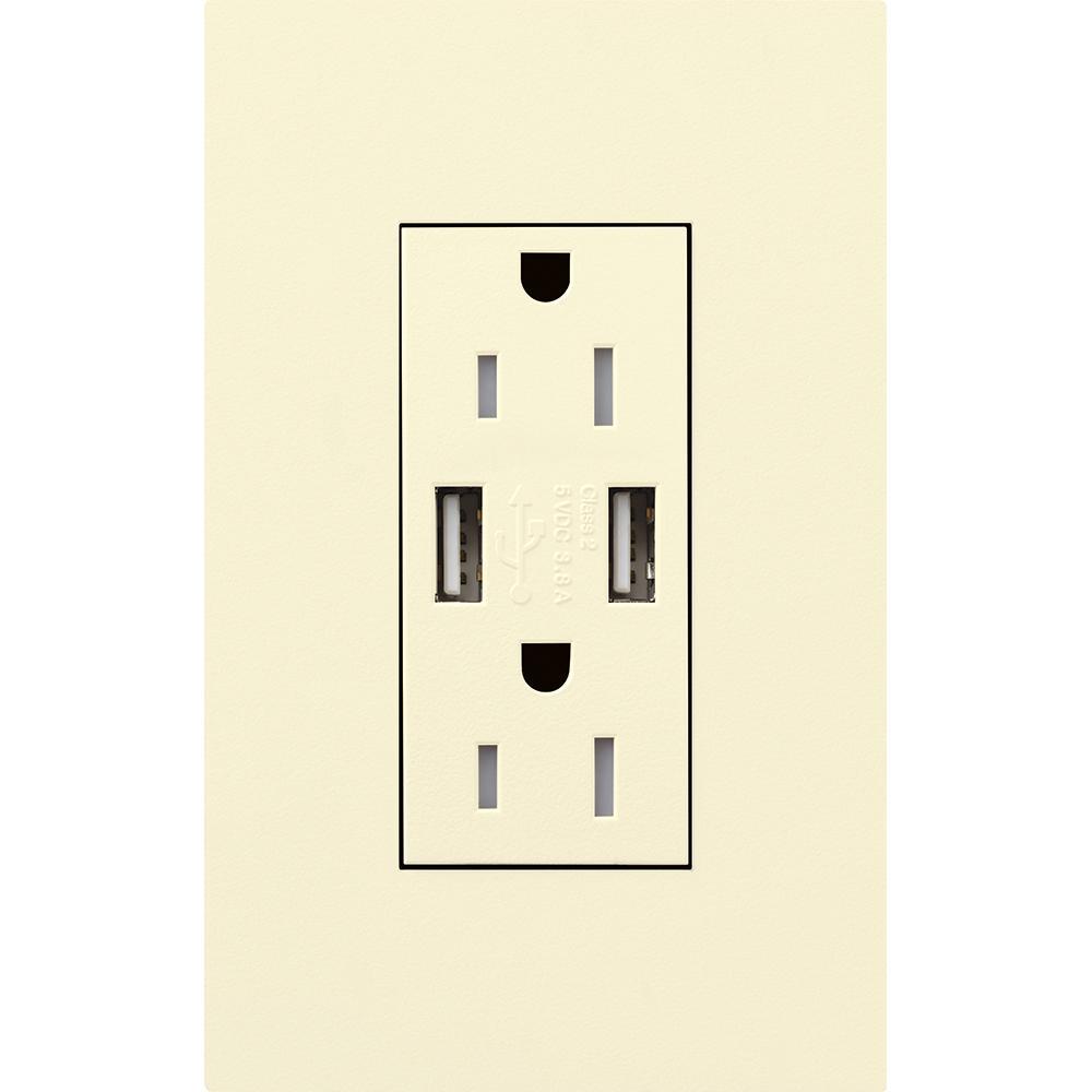 Lutron® LTR-F15-UBTR-AL Receptacles & USB Ports