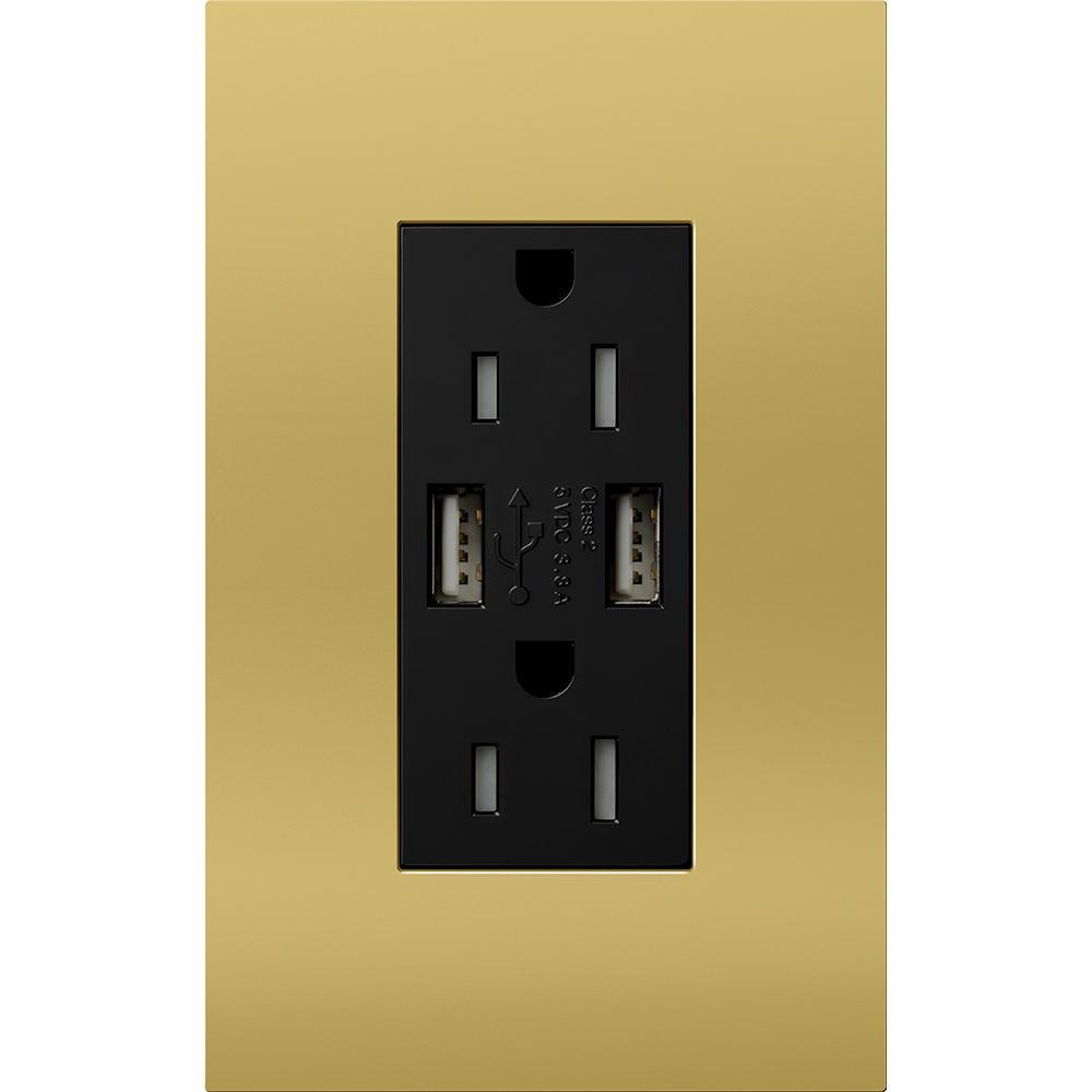 Lutron® LTR-F15-UBTR-BB Receptacles & USB Ports