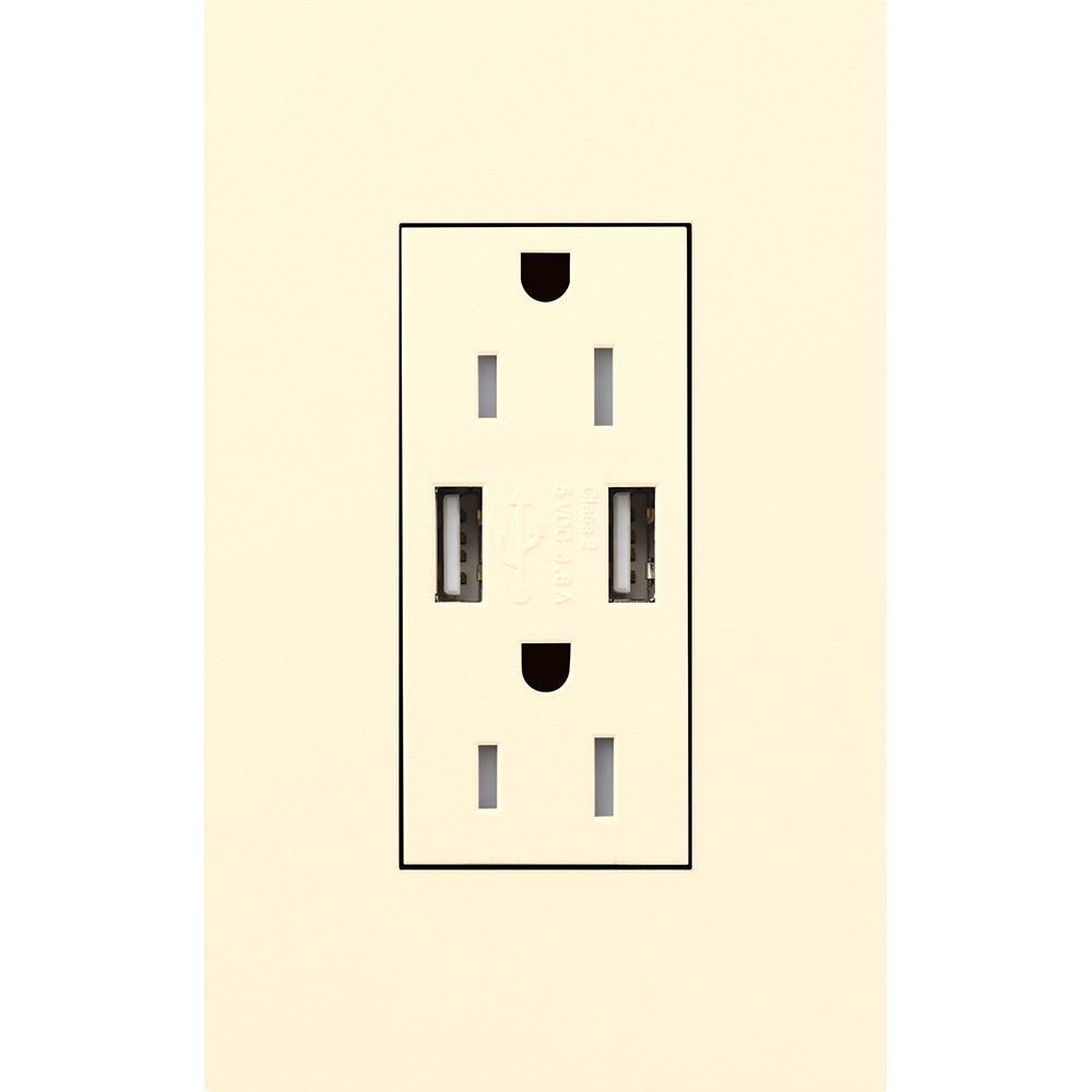 Lutron® LTR-F15-UBTR-BE Receptacles & USB Ports