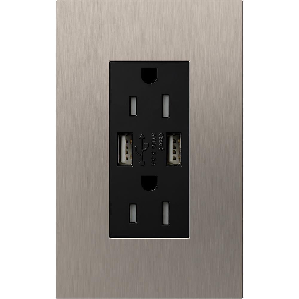Lutron® LTR-F15-UBTR-SN Receptacles & USB Ports