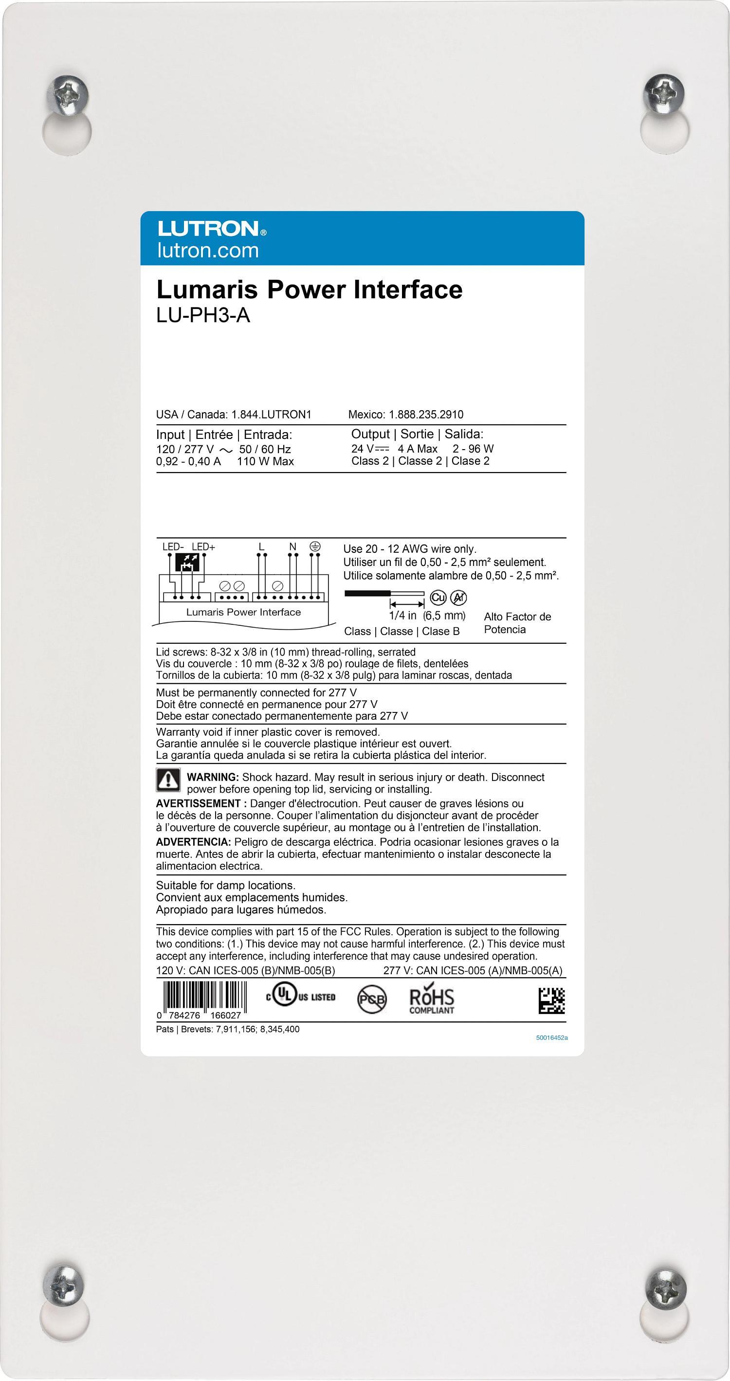 Lutron® LU-PH3-A Lighting Control Comm/Interface Modules