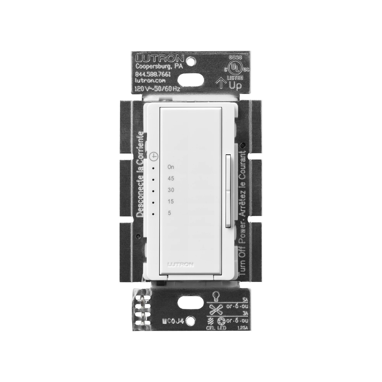 Lutron® MA-T51MNB-WH 5-Level Timer Switch