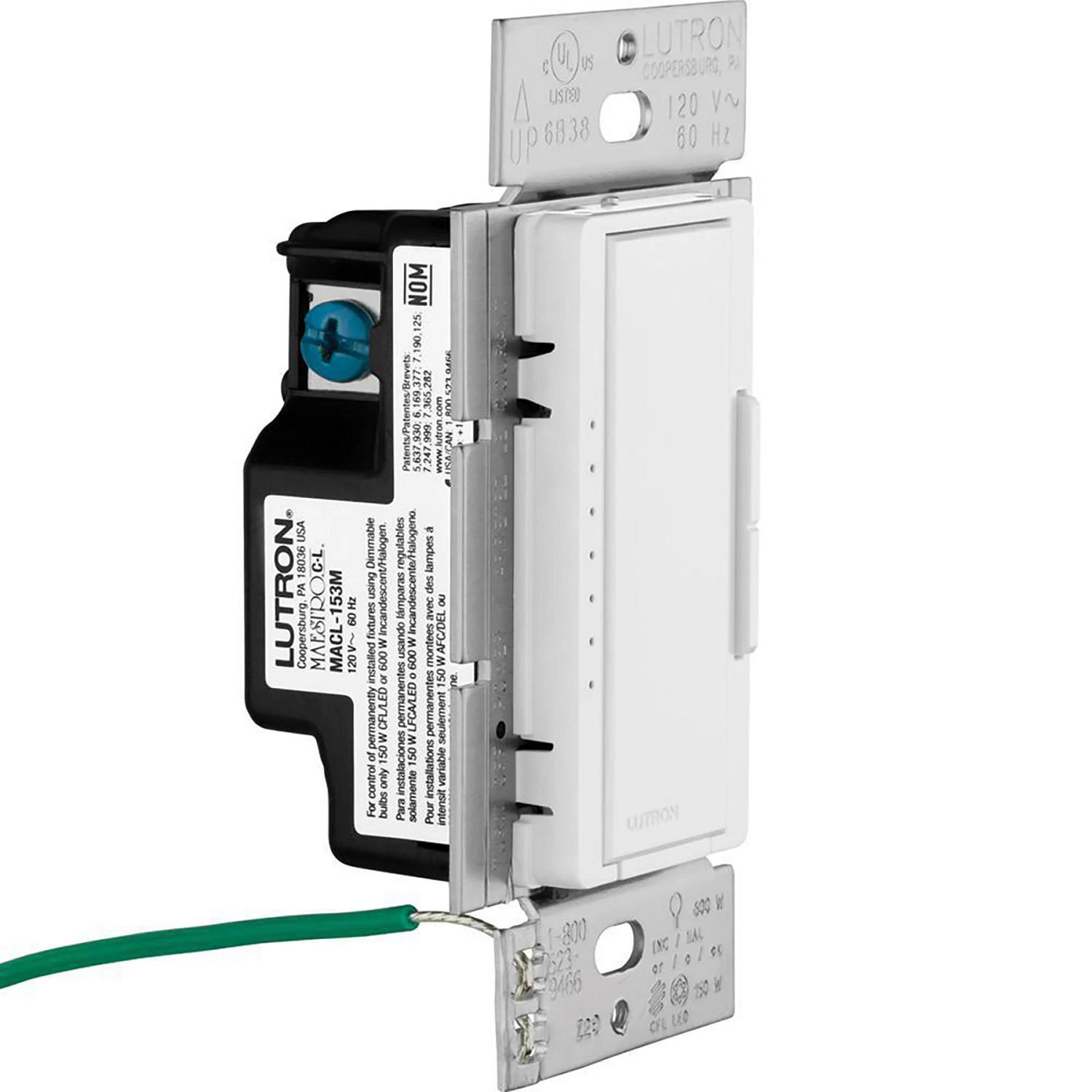 Lutron® MACL-153M-WH Dimmer Switches