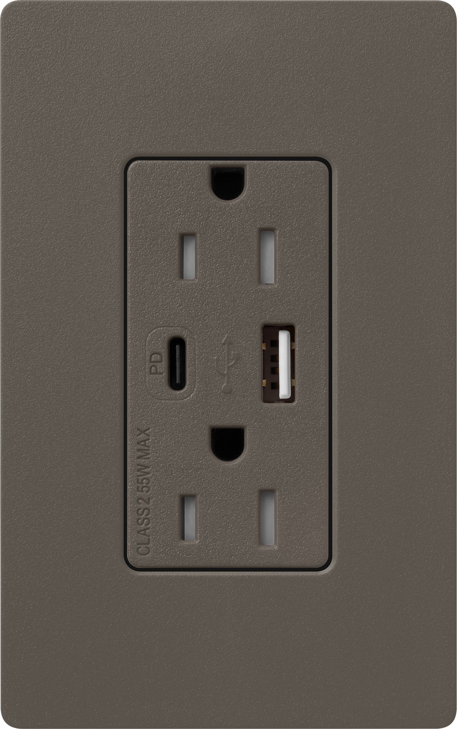 Lutron® SCR-15-ACTR-TF CAR New Designer Style Tamper-Resistant Receptacle, 15 A, 125 V AC, 60 Hz, 2 Wires, Truffle