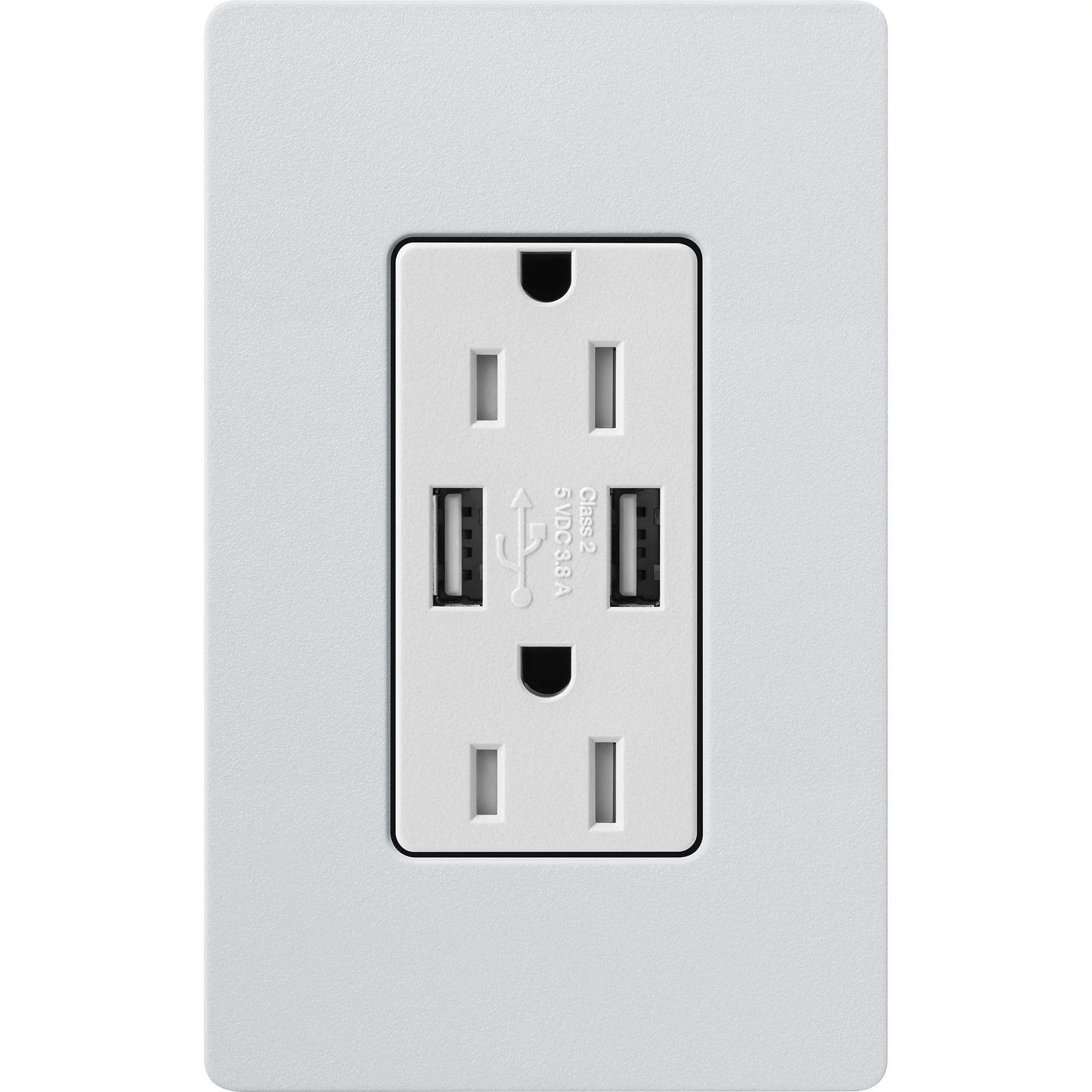 Lutron® SCR-15-UBTR-MI Receptacles & USB Ports