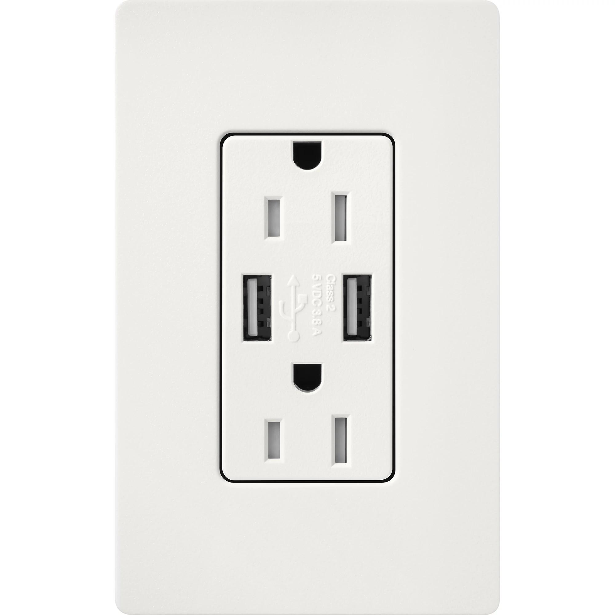 Lutron® SCR-15-UBTR-RW Receptacles & USB Ports