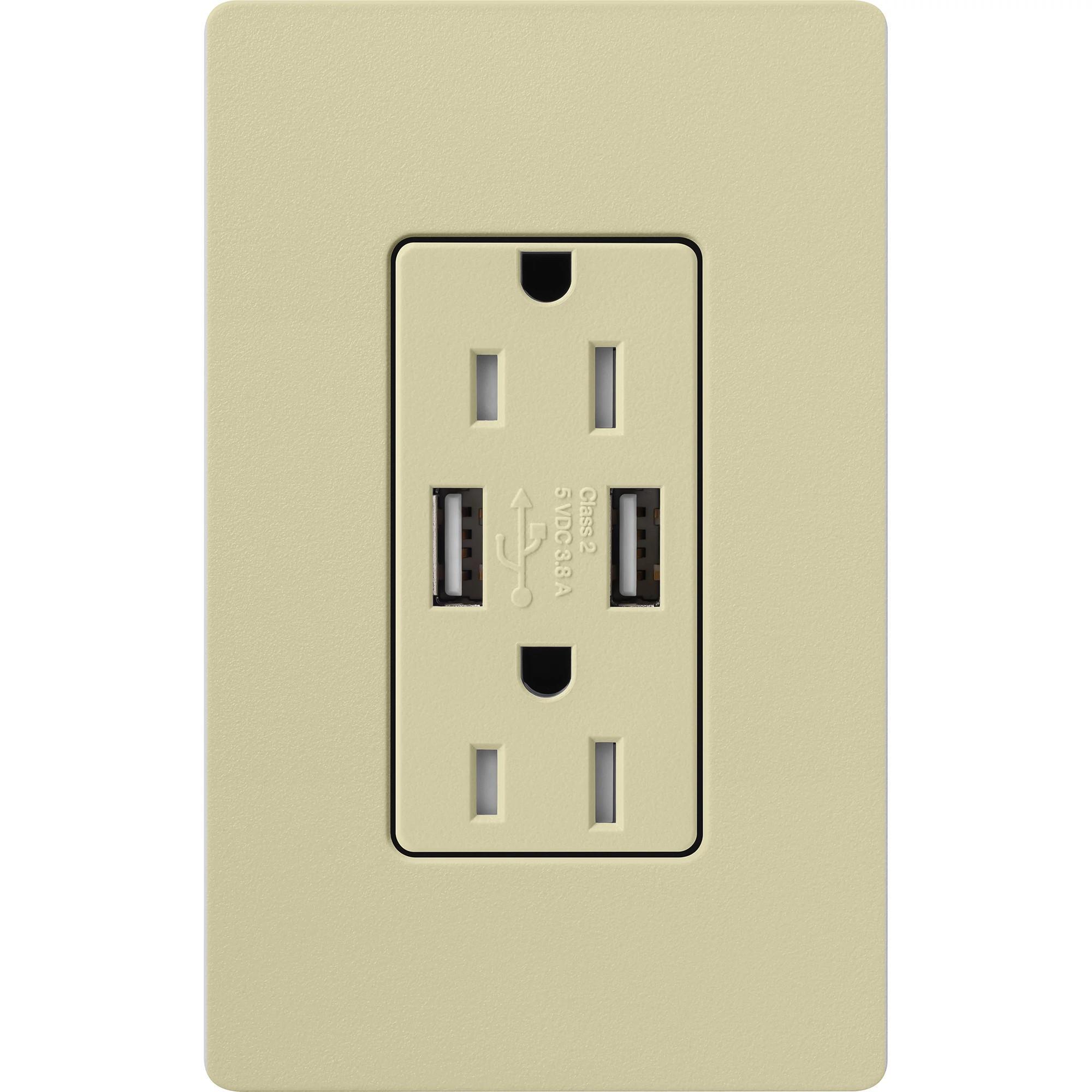 Lutron® SCR-15-UBTR-SA Receptacles & USB Ports