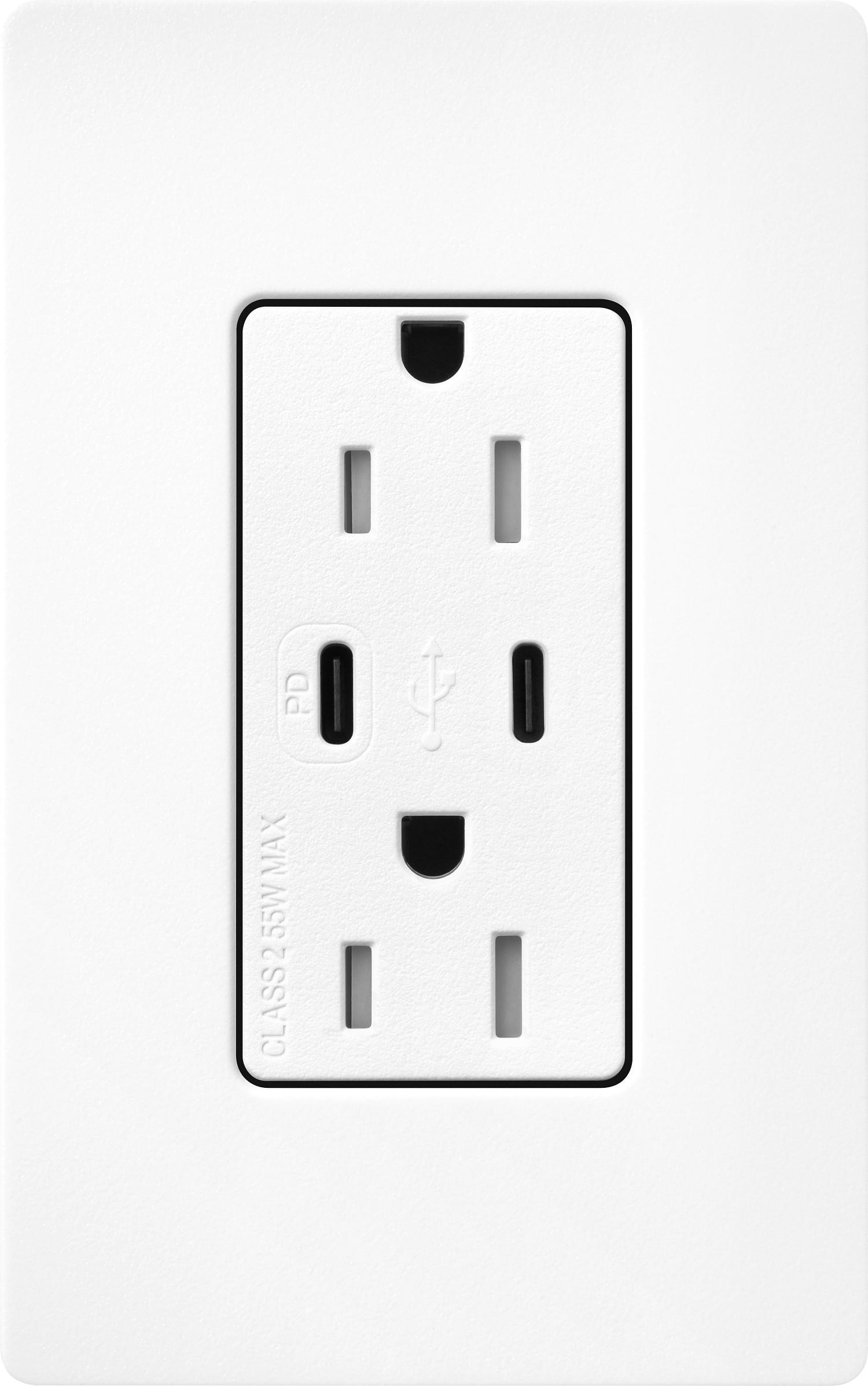 Lutron® SCR-15-CCTR-BW Straight Blade Receptacles