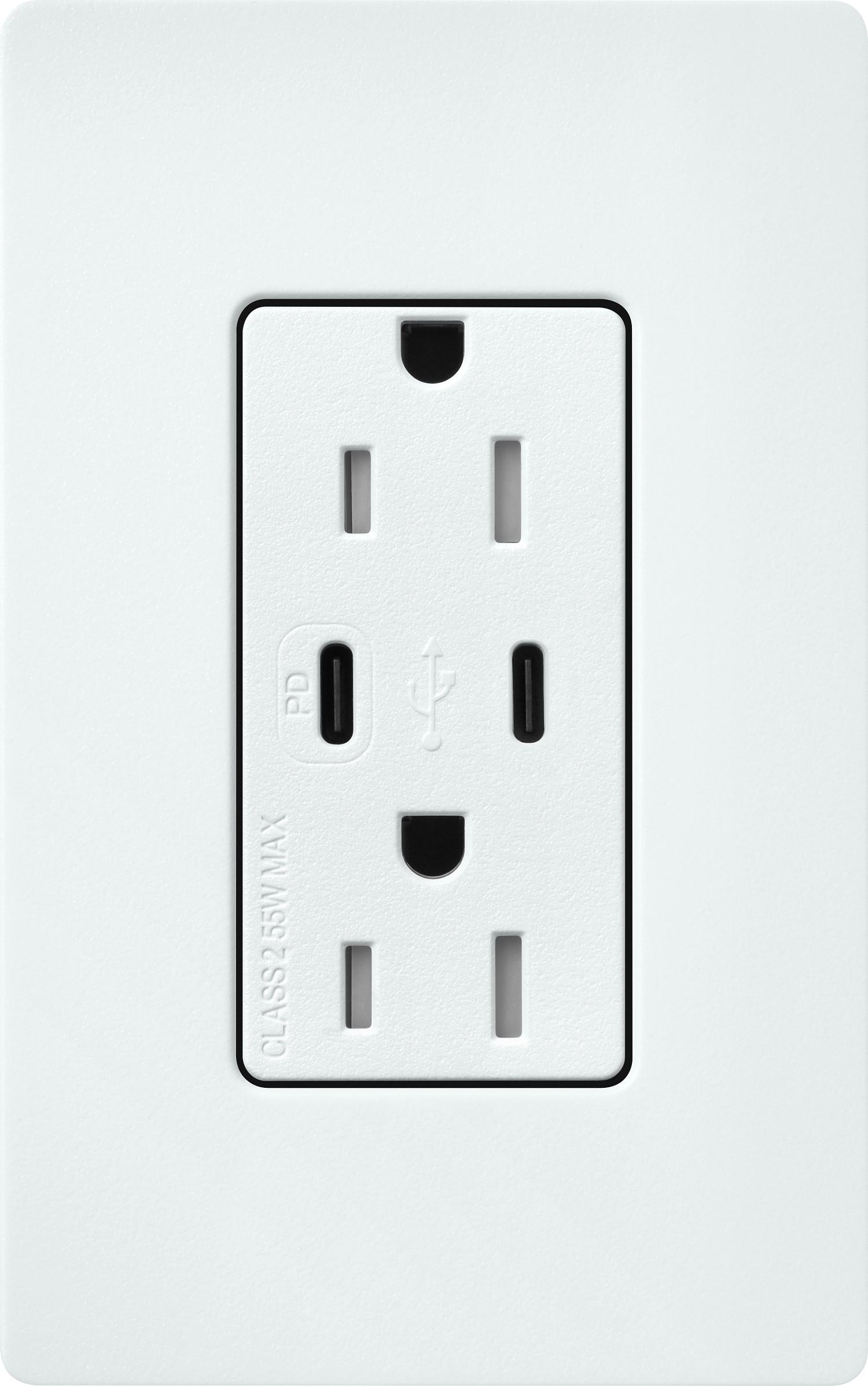 Lutron® SCR-15-CCTR-GL Straight Blade Receptacles