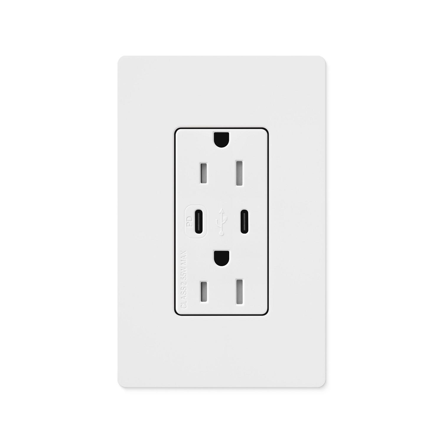 Lutron® SCR-15-CCTR-SW Straight Blade Receptacles