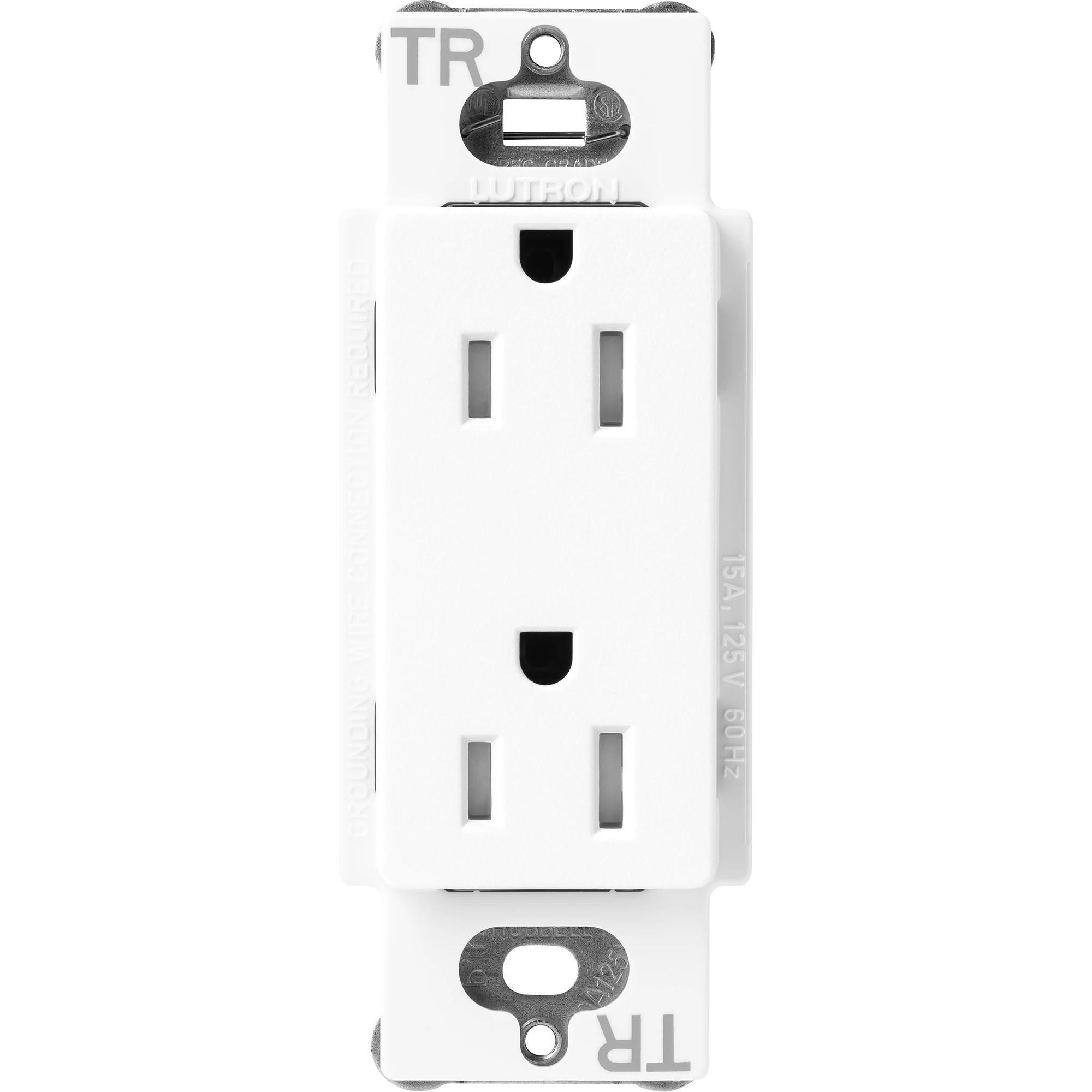 Lutron® SCRS-15-TR-BW Straight Blade Receptacles