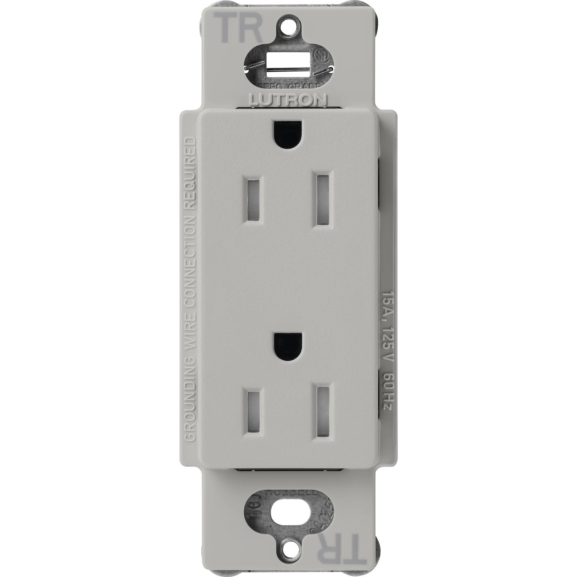 Lutron® SCRS-15-TR-PB Straight Blade Receptacles