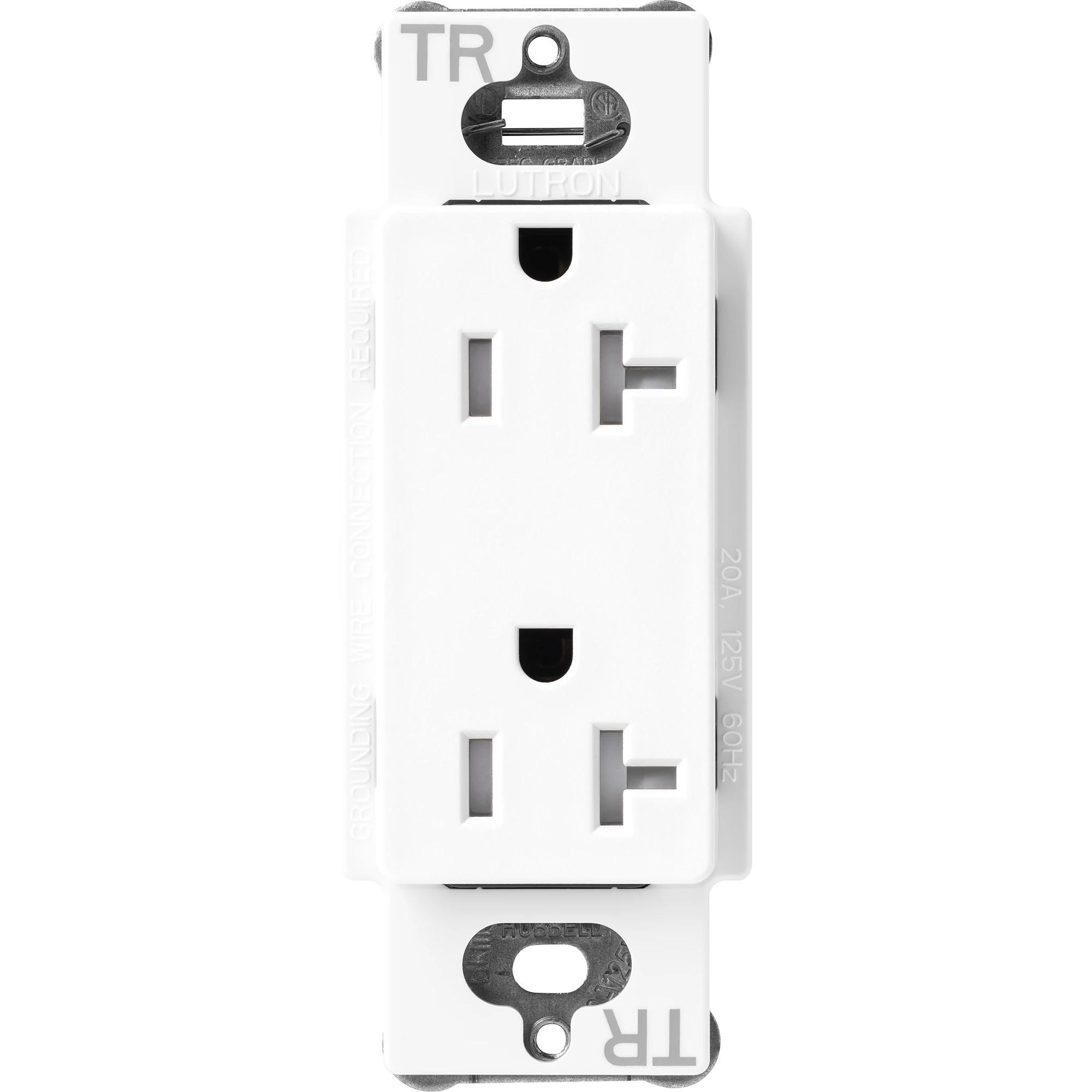 Lutron® SCRS-20-TR-BW Straight Blade Receptacles