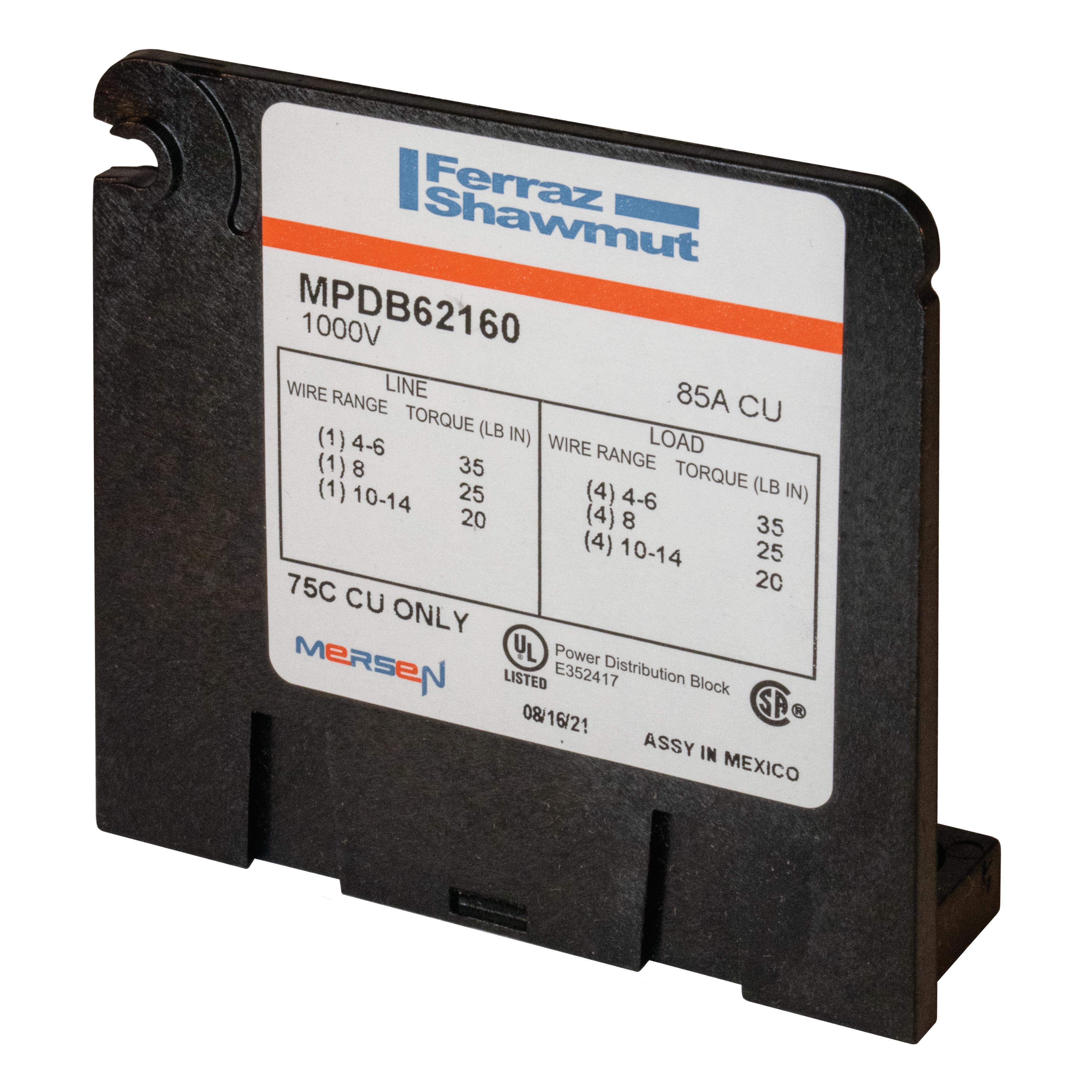 Mersen MPDB62160 Single Pole Distribution Blocks