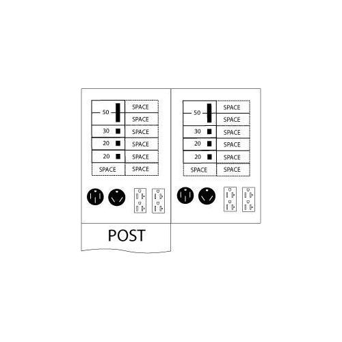 Midwest® 5S3S2S2SEB Unmetered Power Outlet Pedestals