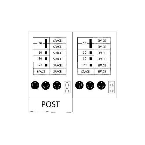 Midwest® 5S3S3S2SEB Unmetered Power Outlet Pedestals