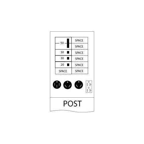 Midwest® 5S3S3S2SES Unmetered Power Outlet Pedestals