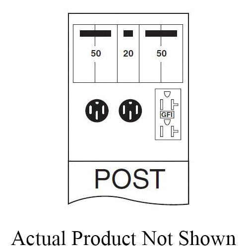 Midwest® U004CP6L10 Unmetered Power Outlet Pedestals
