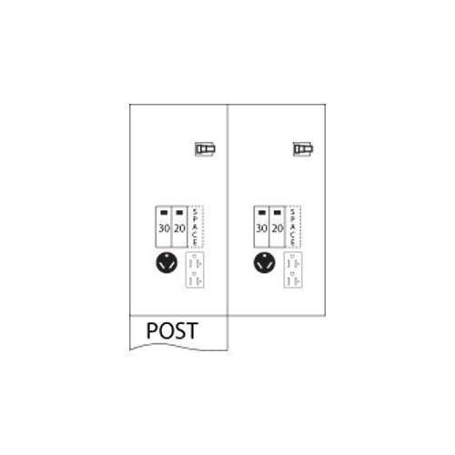 Midwest® U041CB4L10 Unmetered Power Outlet Pedestals