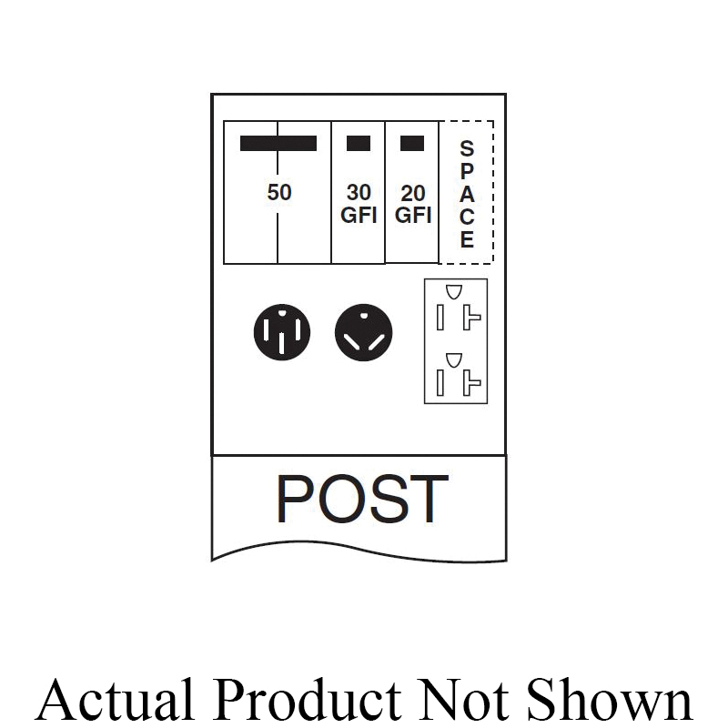 Midwest® U075GP6019 Unmetered Power Outlet Pedestals