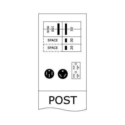 Midwest® U175CP6HP010 Unmetered Power Outlet Pedestals