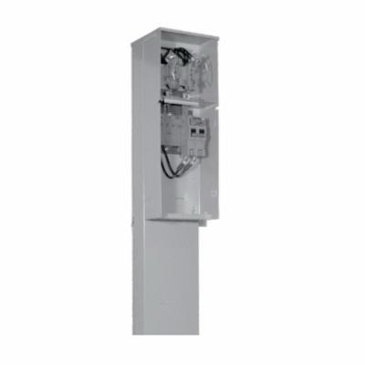 Milbank® U5136-O-200S Ringless Meter Main Service Pedestal With Circuit Breaker, 120/240 V AC, 200 A, 1 Phase, NEMA 3R Enclosure