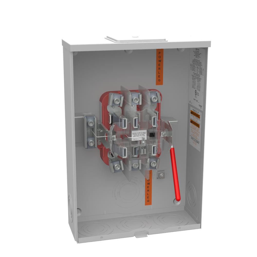 Milbank® U9701-X-PEP Ringless Meter Socket, 600 V, 200 A, 3 Phase , NEMA 3R Enclosure