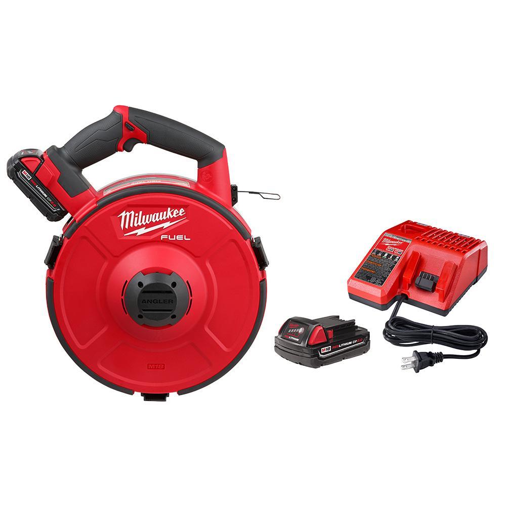 Milwaukee® M18 FUEL™ ANGLER™ 2873B-22 Cordless Pulling Fish Tape Kit, 240 ft L Tape, Steel Tape
