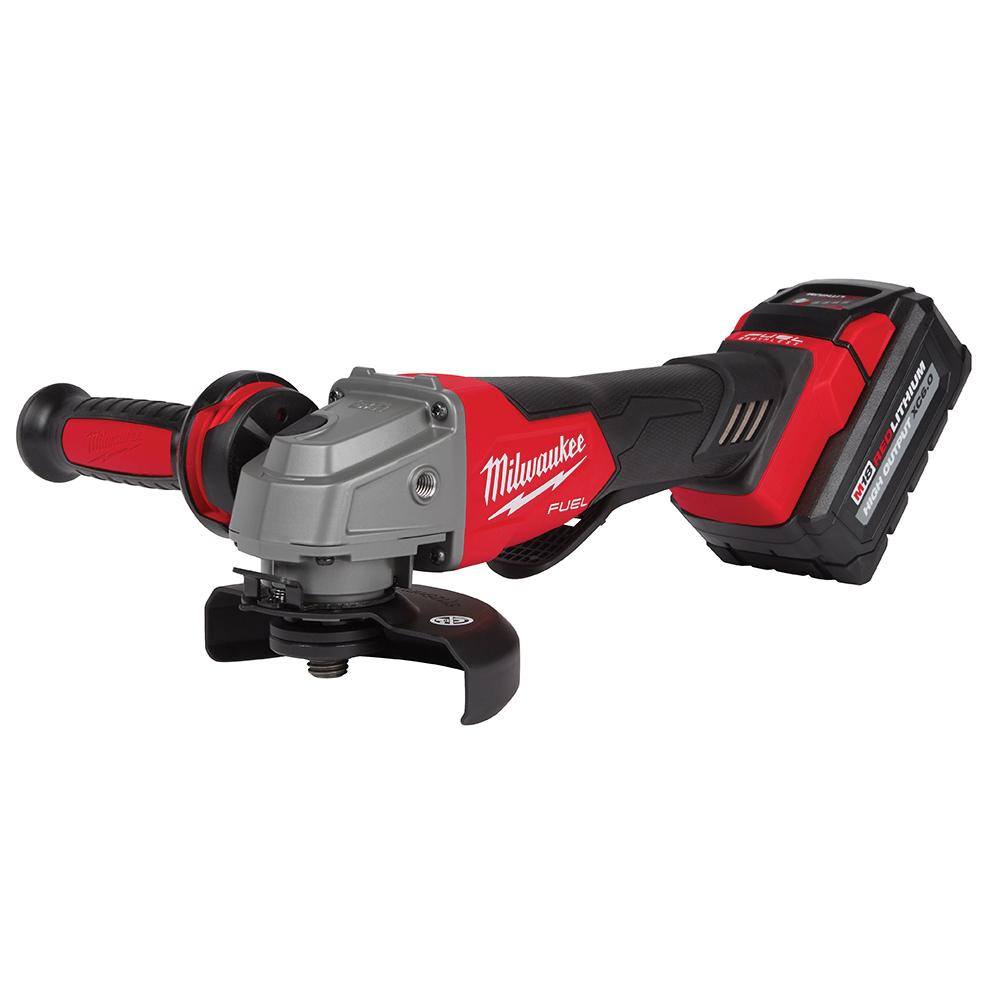 Milwaukee® 2880-22 M18™ FUEL™ Cordless Angle Grinder Kit, 5 in Dia Wheel, 5/8-11 UNC Arbor/Shank, 18 V, Li-Ion Battery, 2 Batteries, Paddle Switch