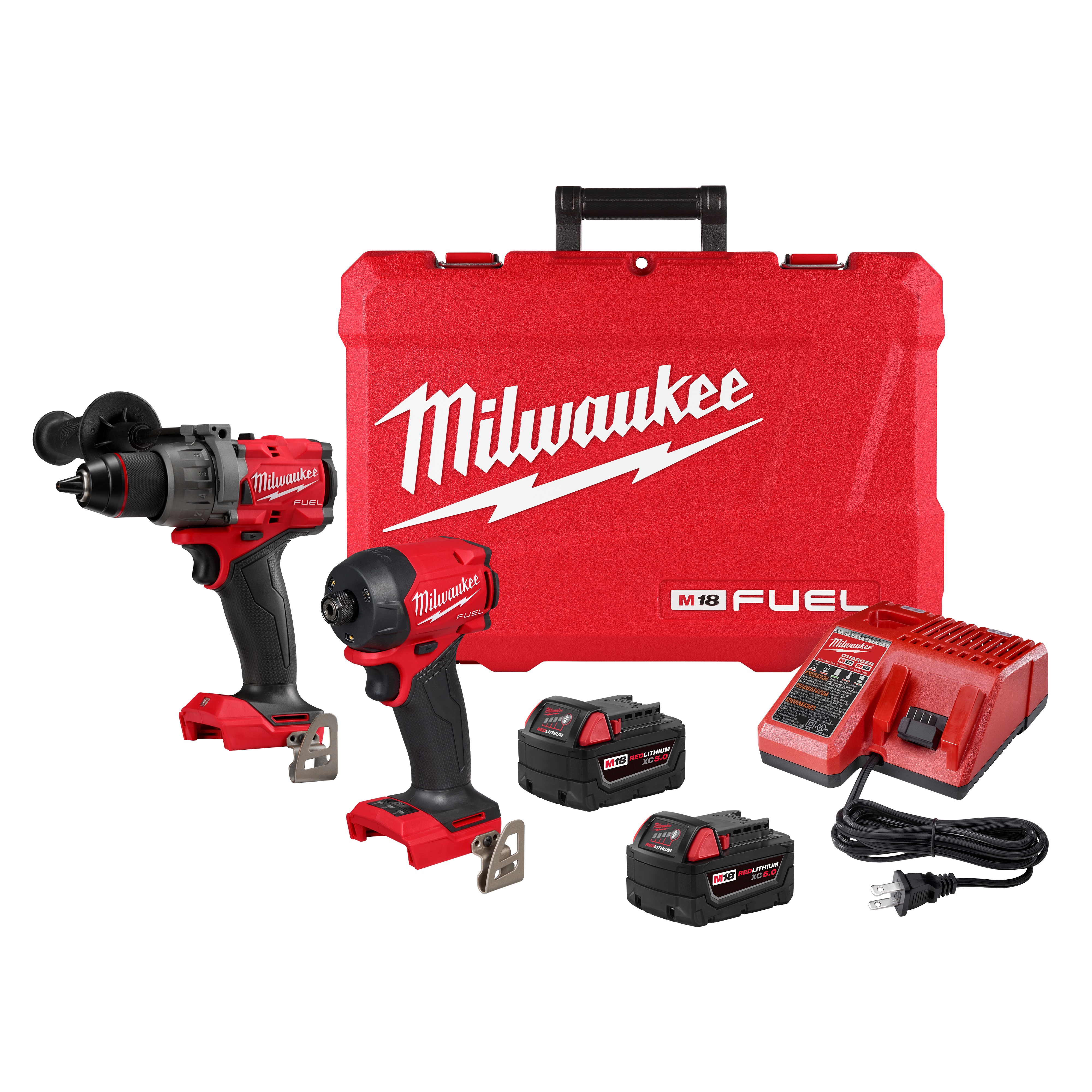 Milwaukee® 3799-22 2-Tool Combo Kit, Tools: Hammer Drill/Driver, Impact Driver, 18 V DC, Li-Ion Battery