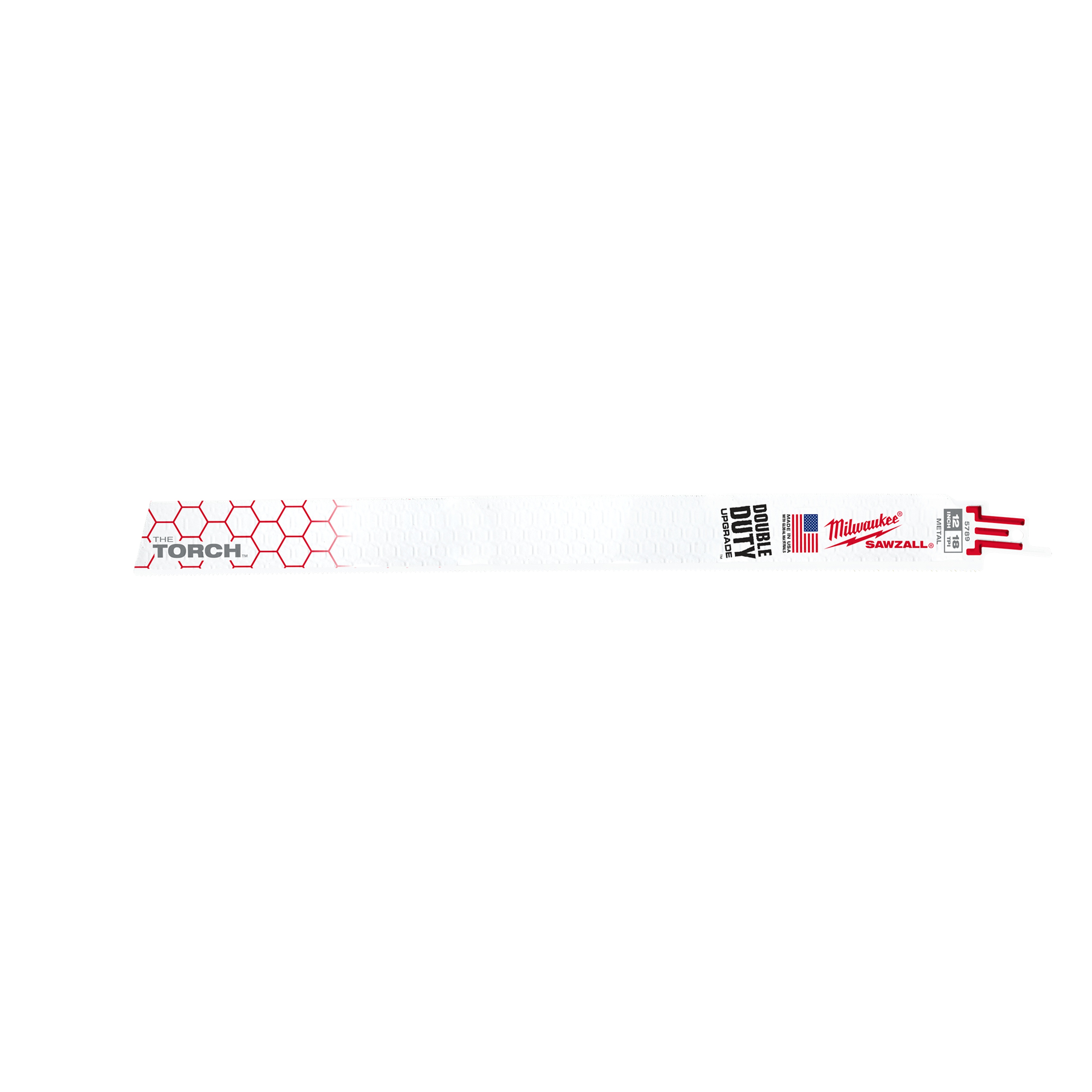 Milwaukee® SAWZALL® The Torch™ 48-00-5787 Demolition Straight Back Reciprocating Saw Blade, 9 in L x 1 in W, 14 TPI, Bi-Metal Body, Universal/Toothed Edge Tang