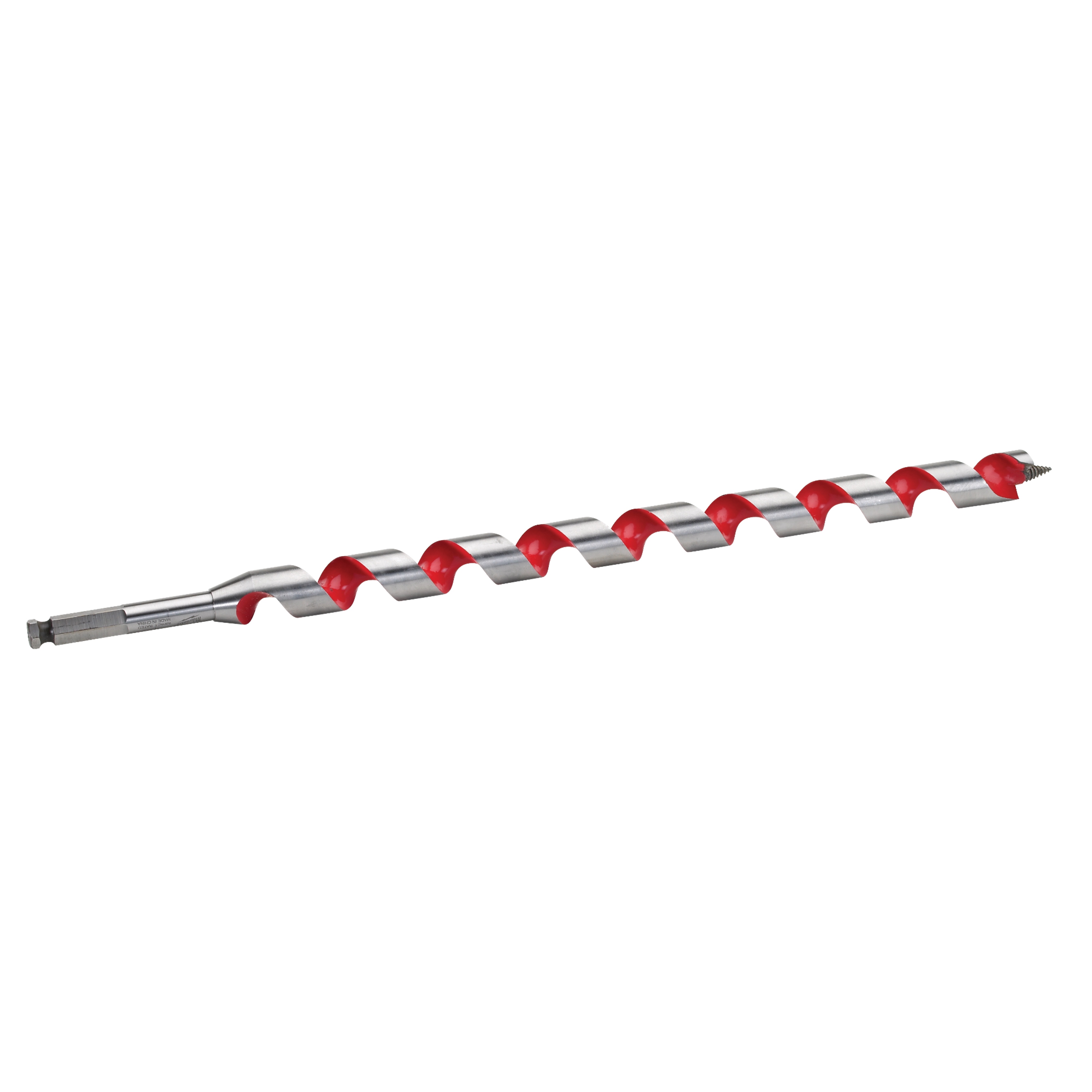 Milwaukee® 48-13-6000 Heavy Duty Solid Center Ship Auger Bit, 1 in Dia, 18 in OAL, 15 in L Spiral Flute, 7/16 in Shank