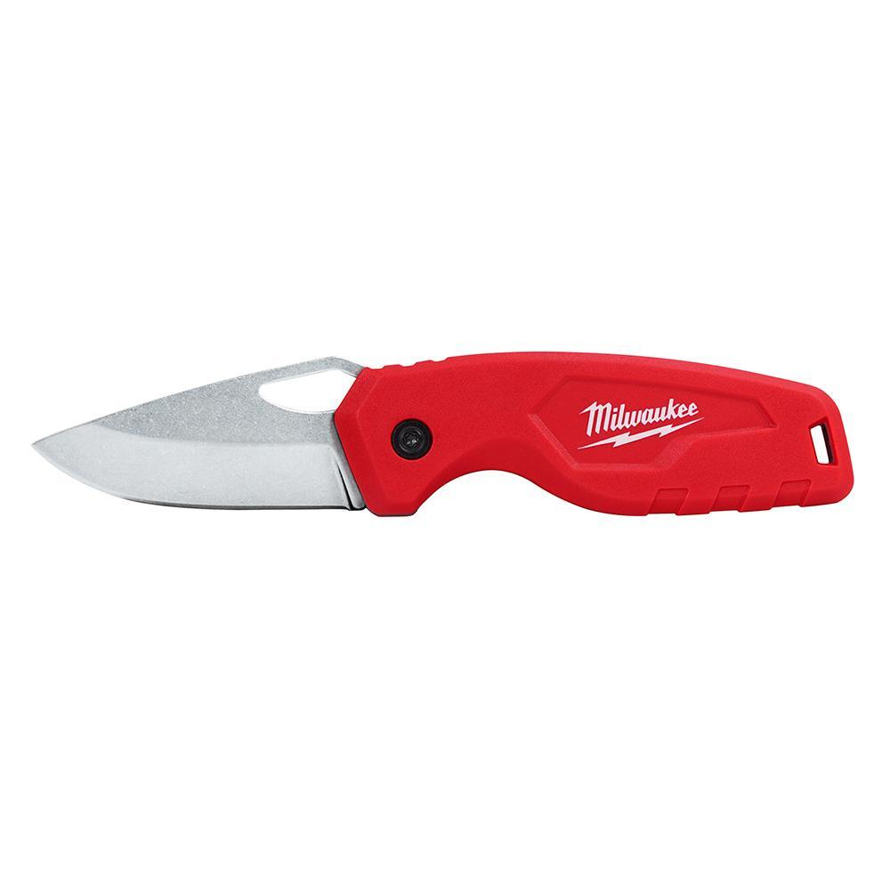 Milwaukee® 48-22-1521 Compact Sharpenable Folding Knife, Stainless Steel Straight Edge Blade, 2-1/4 in L Blade, Thumb Hole Opening