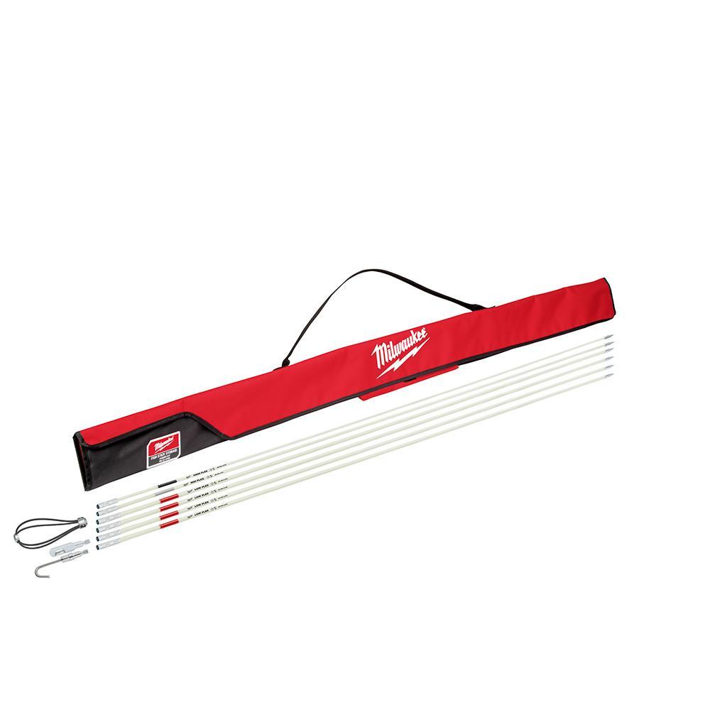 Milwaukee® 48-22-4155 Combo Fish Stick Kit, 30 ft L, Fiberglass, Red/White