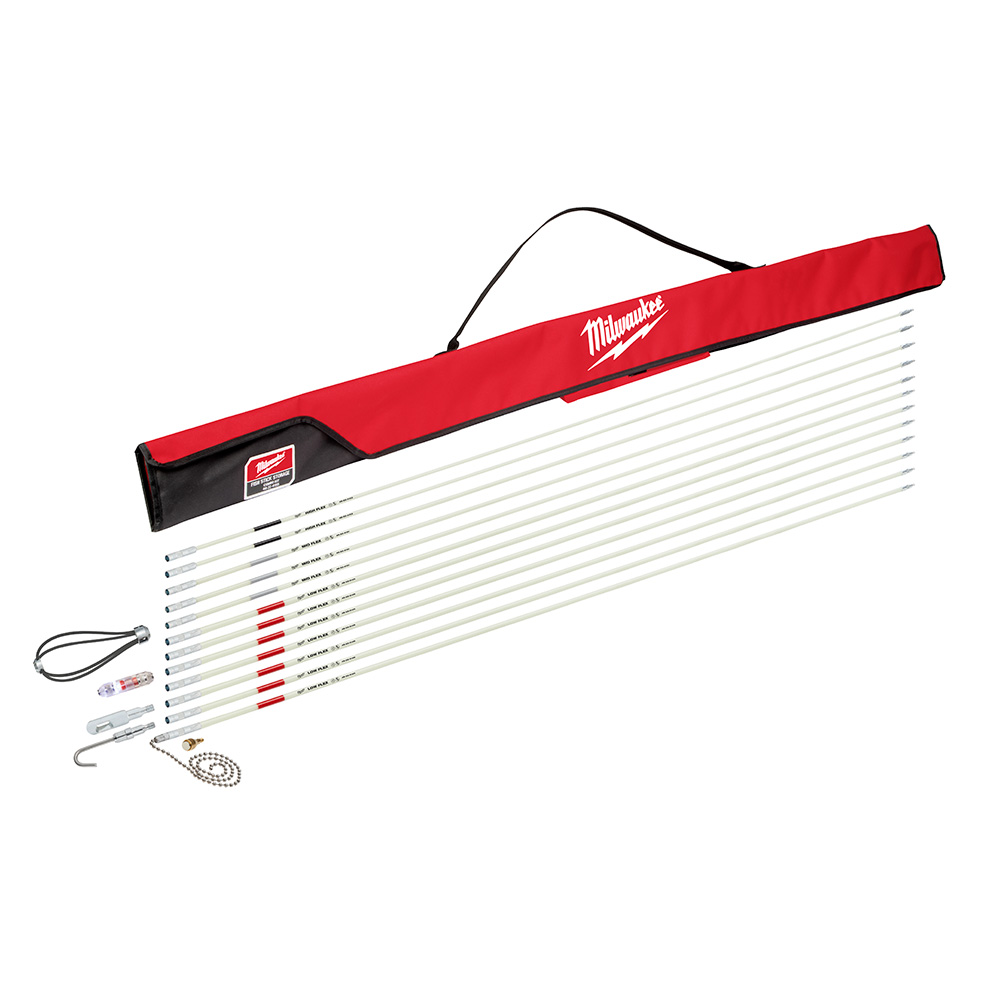 Milwaukee® 48-22-4156 Combo Fish Stick Kit, 60 ft L, Fiberglass, Red/White