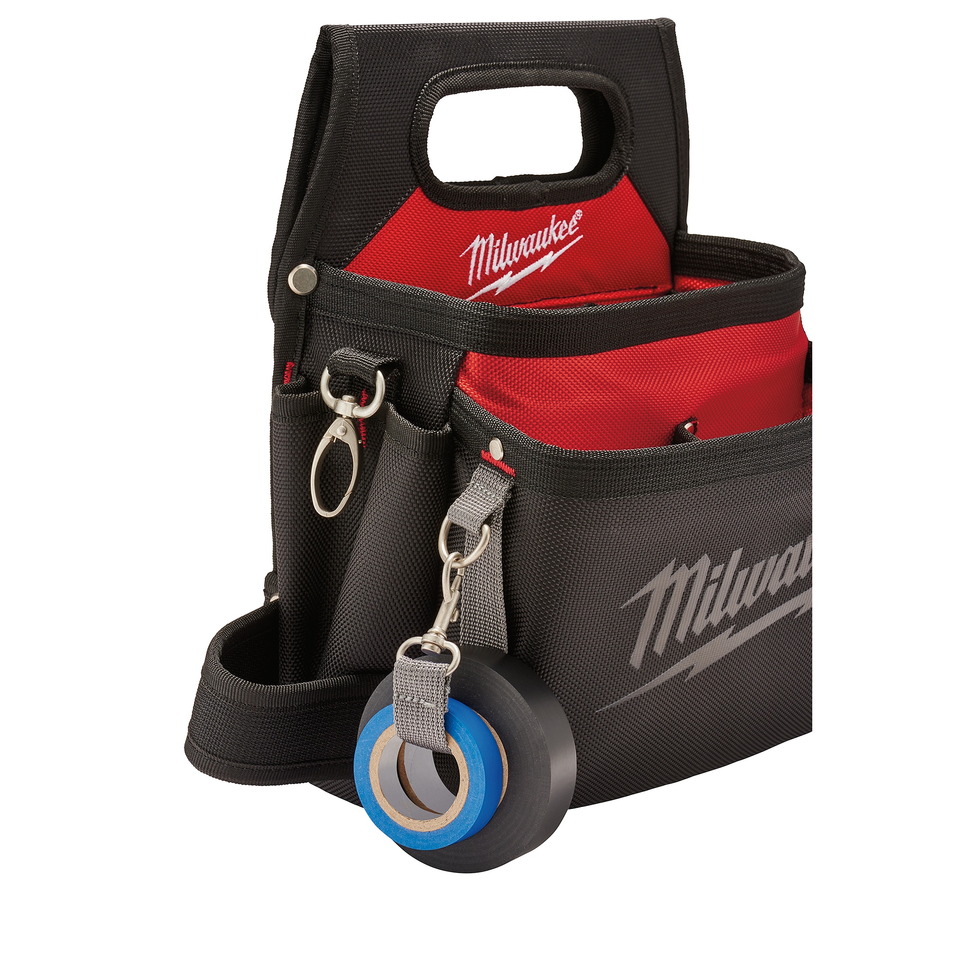 Milwaukee® 48-22-8112 Electrician's Tool Pouch, 1680D Ballistic Nylon, Black/Red