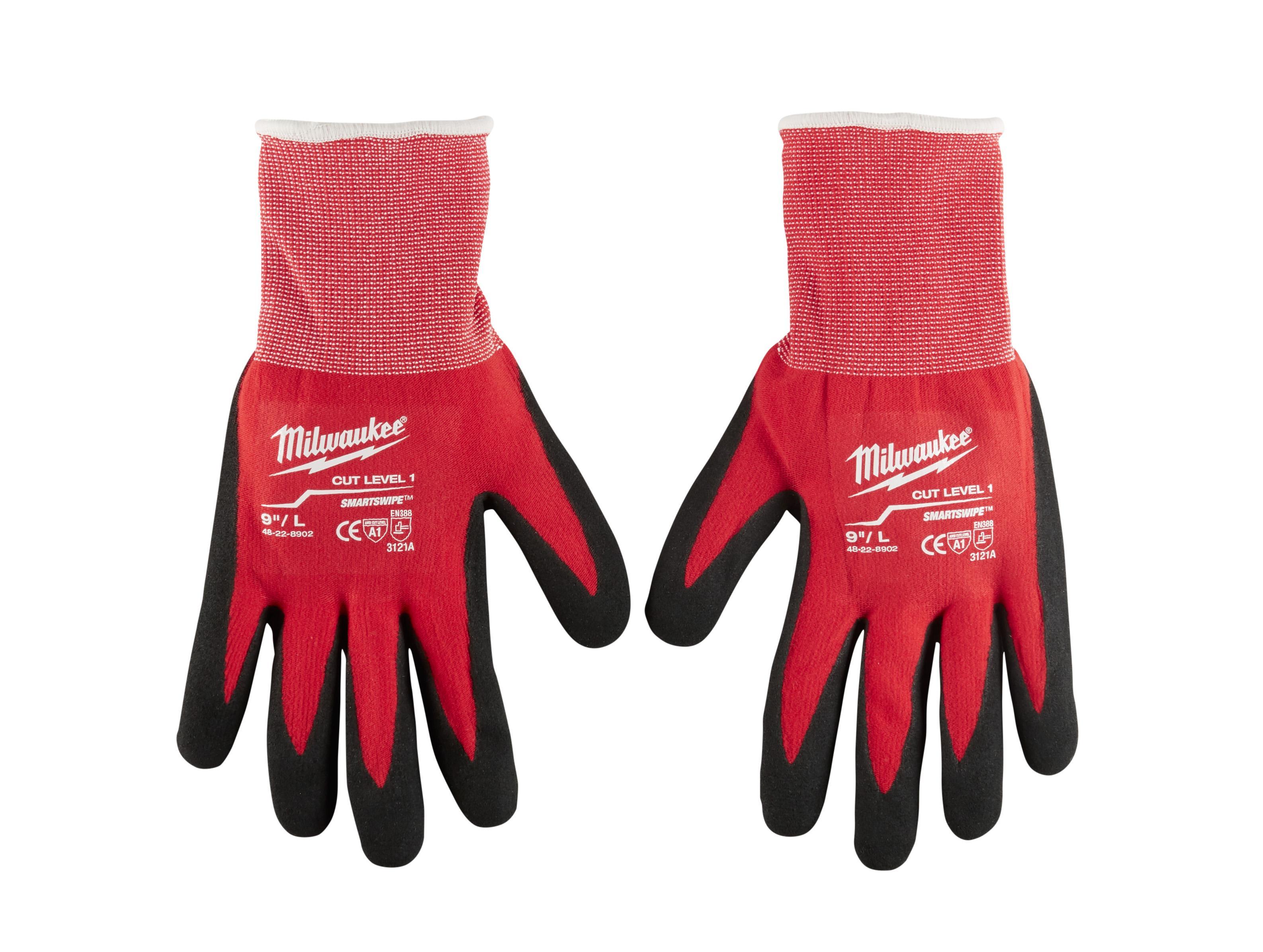 Milwaukee® 48-22-8902 Breathable Unisex Gloves, L, Nylon/Lycra Blend, Knit Wrist Cuff, Resists: Cut and Puncture, ANSI Cut-Resistance Level: A1, ANSI Puncture-Resistance Level: 1