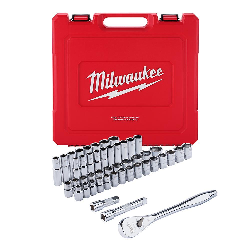 Milwaukee® 48-22-9010 Wrench Set, 47 Pieces, 1/2 to 1-1/8 in, 10 to 24 mm