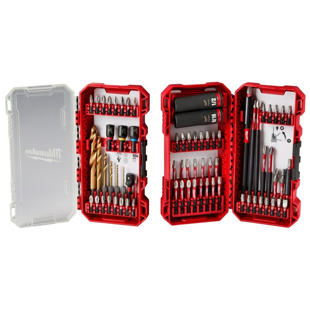 Milwaukee® 48-32-4098 SHOCKWAVE 75-Piece Bit Set, Hex Point, Alloy Steel