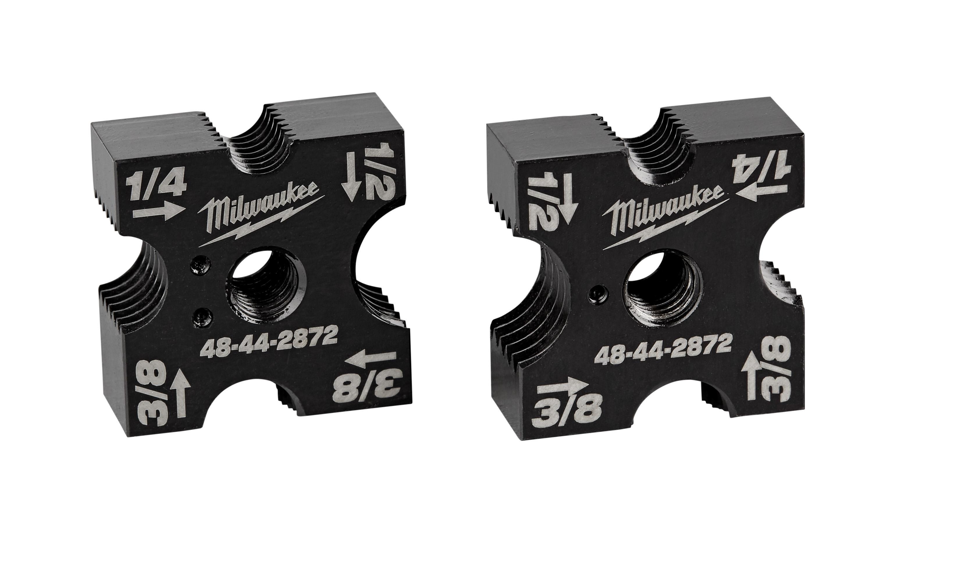 Milwaukee® 48-44-2872 2-Piece Upper/Lower Replacement Cutting Die Set, For Use With M18™ 2872-20 Brushless Threaded Rod Cutter and M18™ 2872-21 Brushless Threaded Rod Cutter Kit, 1/4 in, 3/8 in, 1/2 in