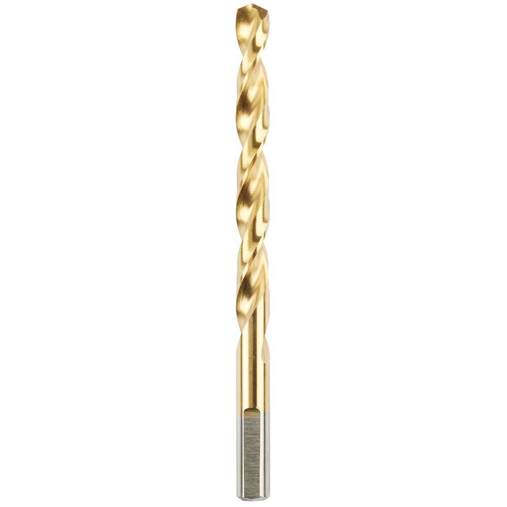 Milwaukee® Thunderbolt® Secure-Grip™ 48-89-2217 Jobber Length Drill Bit, 5/16 in Drill - Fraction, 0.3125 in Drill - Decimal Inch, 135 deg Point, Steel, TiN