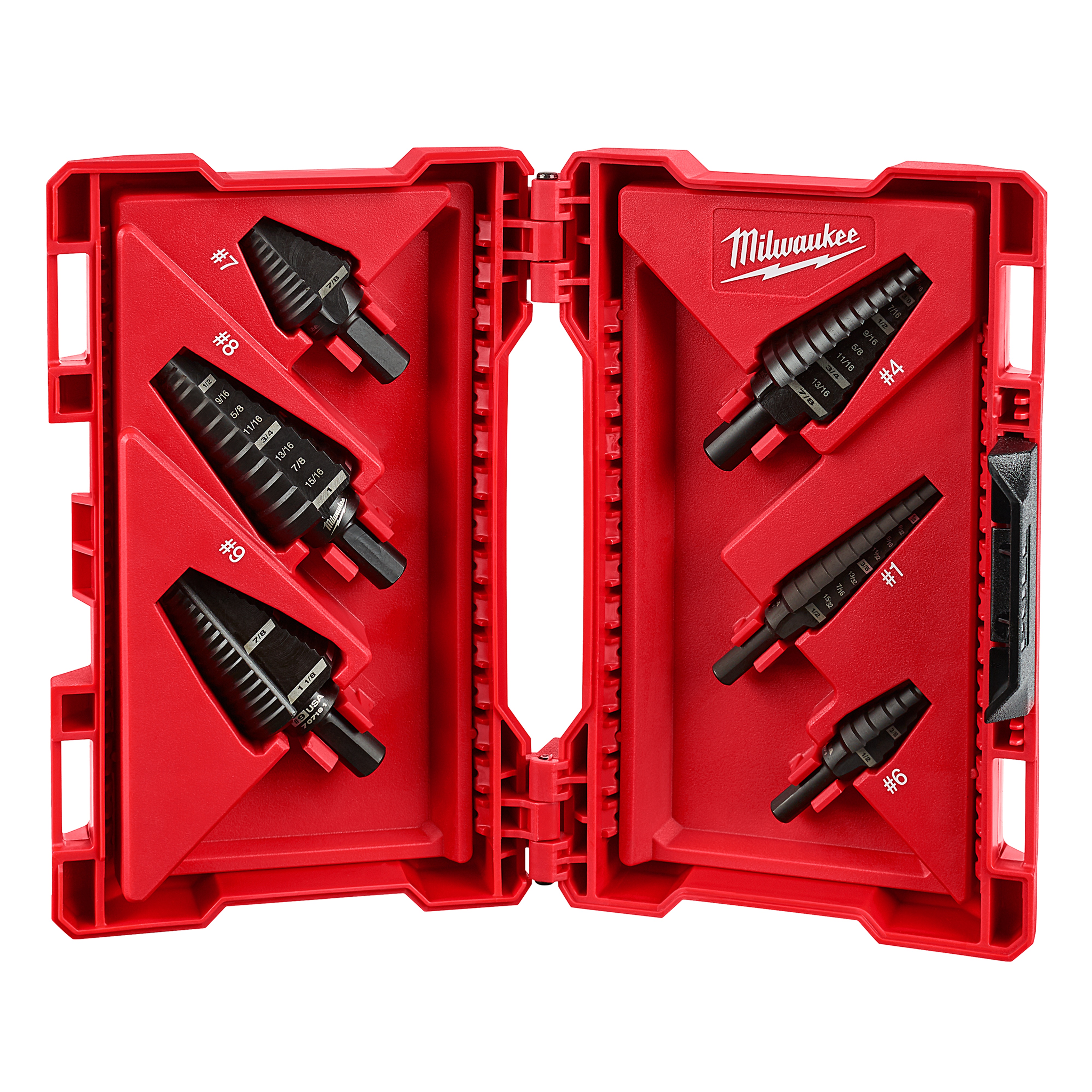 Milwaukee® 48-89-9224 Step Drill Bit Set, 6 Pieces, HSS, Oxide Treated