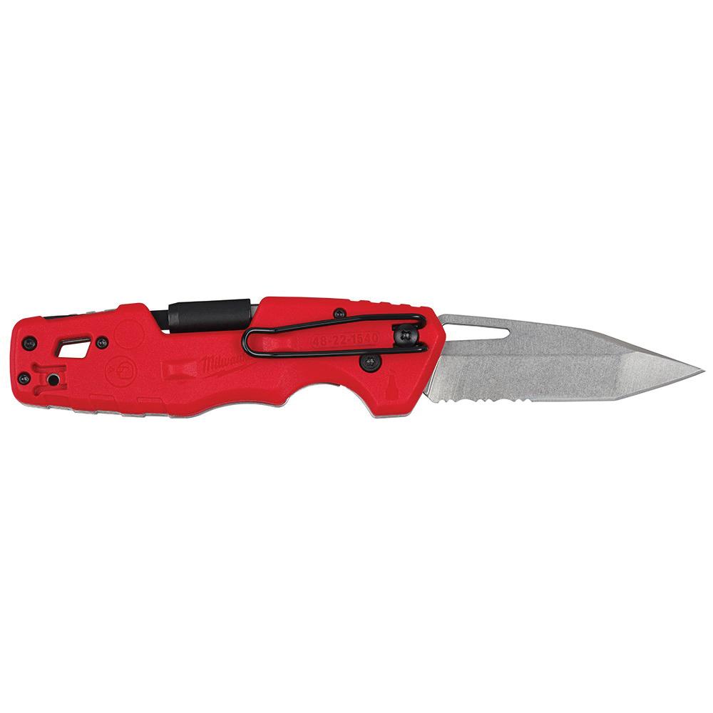 Milwaukee® Fastback™ 48-22-1540 5-in-1 Lockable Folding Knife, Stainless Steel Tanto Blade, 3 in L Blade