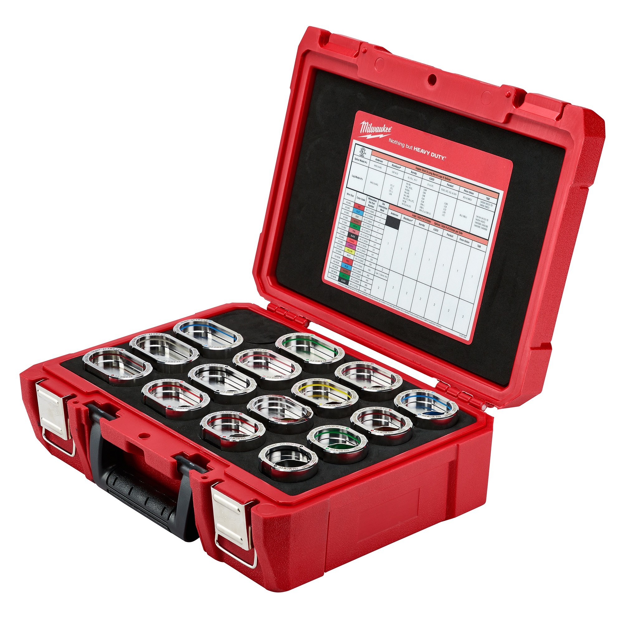 Milwaukee® EXACT™ 49-12-KITC Assorted Crimping Tool Die Kit, 15 Pieces, Stainless Steel